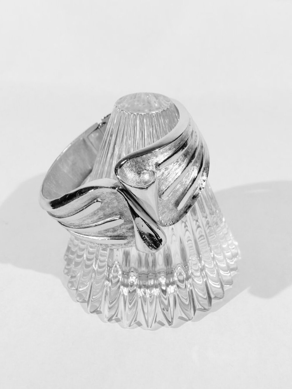 Vintage RARE Francois Silver Tone Cuff Bracelet